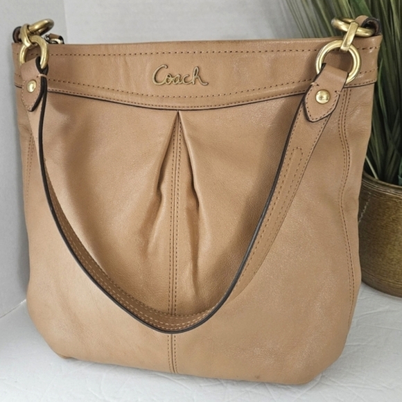 Coach Handbags - COACH MADISON HIPPIE SHOULDER BAG CAMEL C1381 F20114